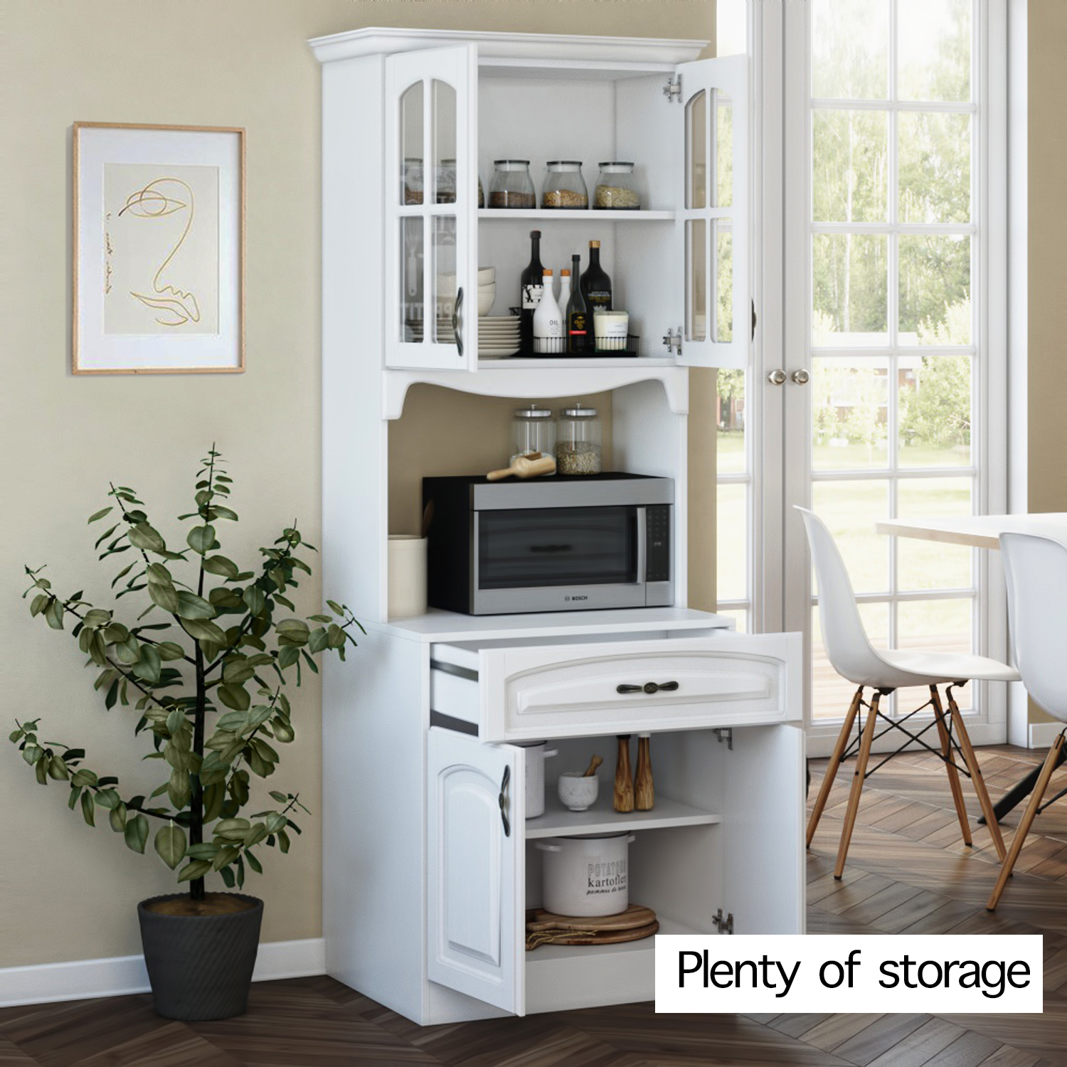 Living Skog Monti White Food Pantry with Drawer