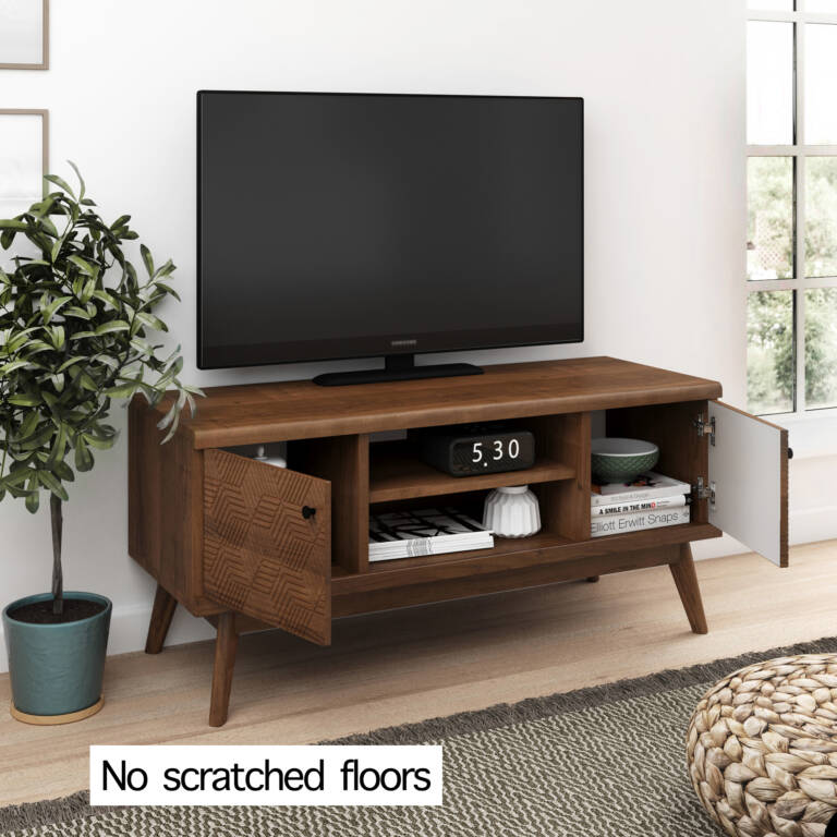 Scandinavian TV Stand Media Console Walnut Brown