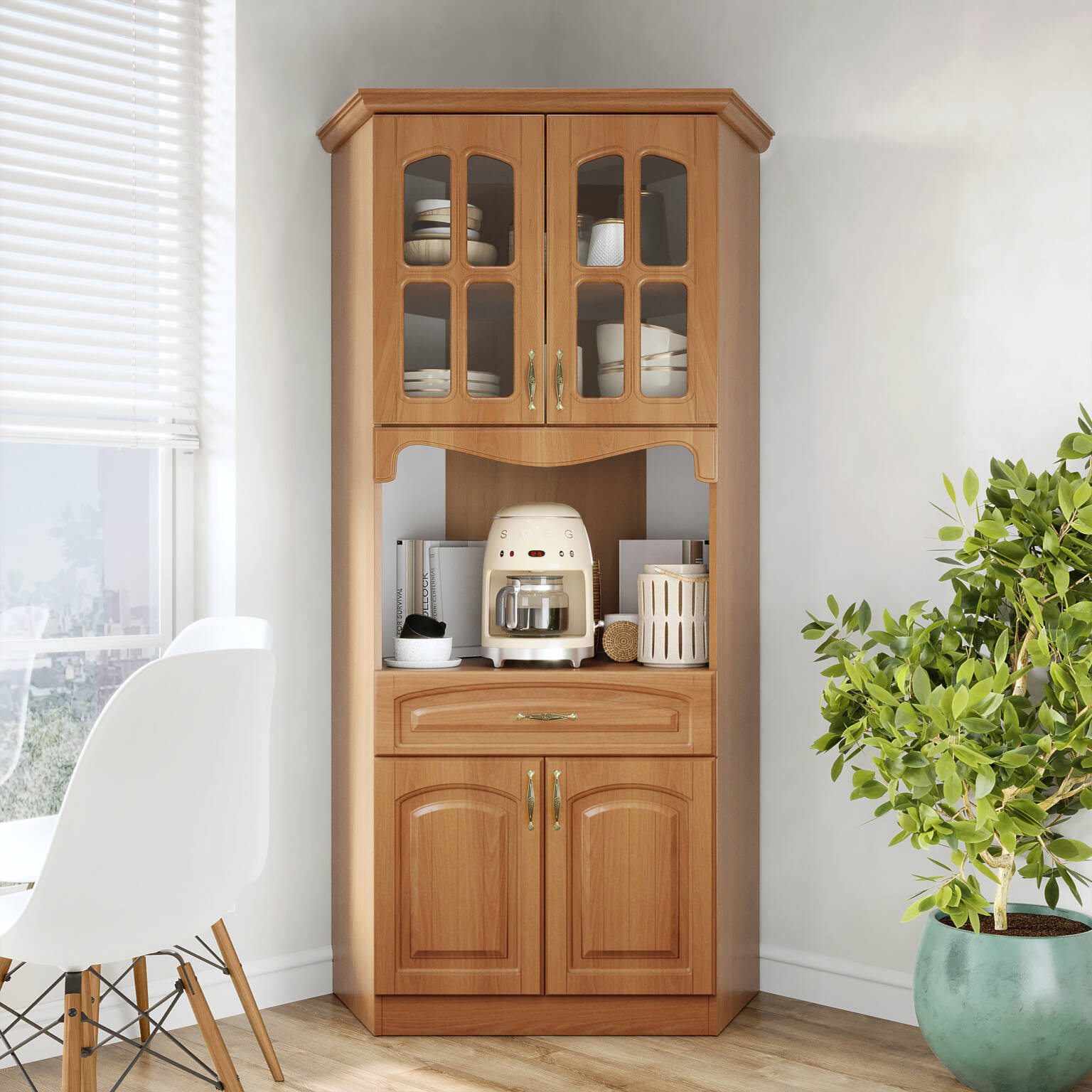 Corner Unit Galiano Storage Cherry